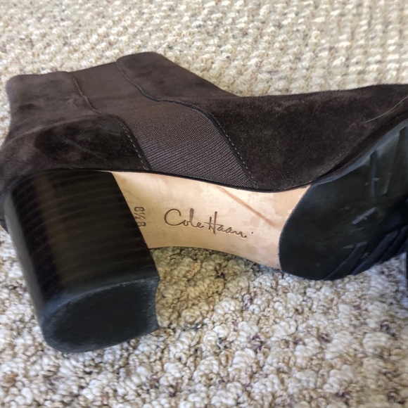 Cole Haan Brown Suede Ankle Booties - Picture 3 of 4
